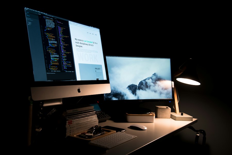 Website on a desk